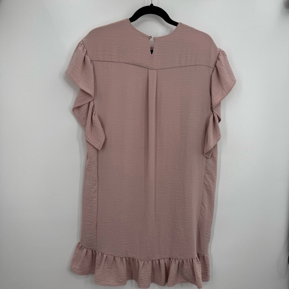 Sabina musayev Ruffled Pink mini Dress Short sleeve tie waist small sundress S - Picture 5 of 7